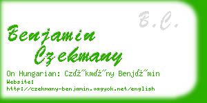 benjamin czekmany business card